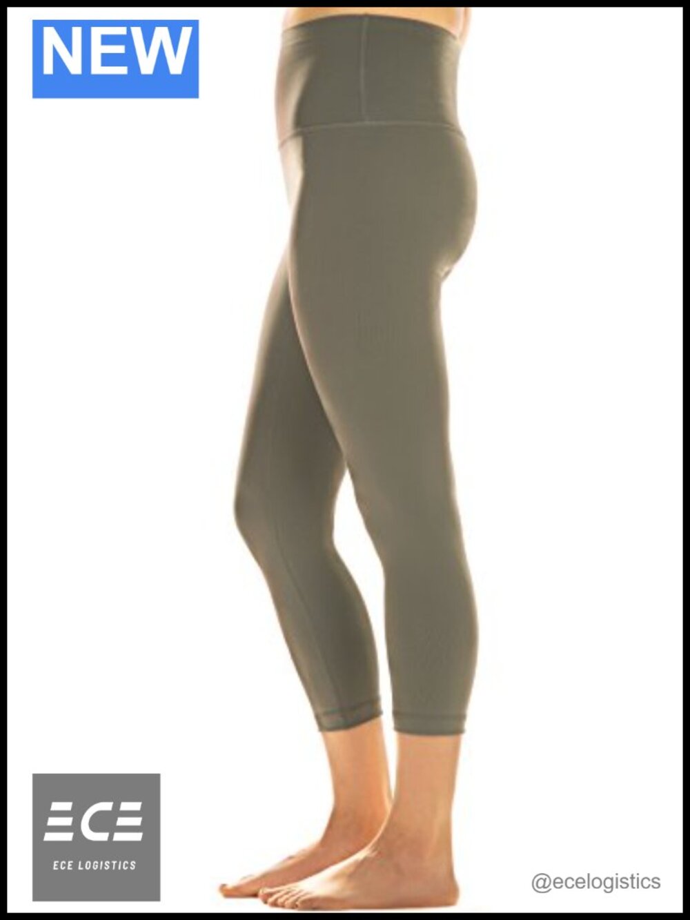 Womens Cropped High Rise Leggings Moisture Wicking Workout Lounge